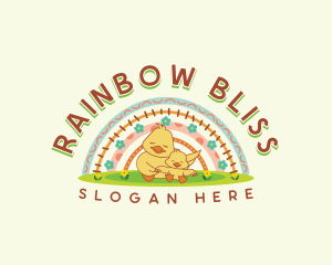 Children Rainbow Preschool logo design