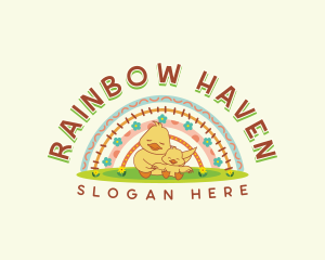 Children Rainbow Preschool logo design