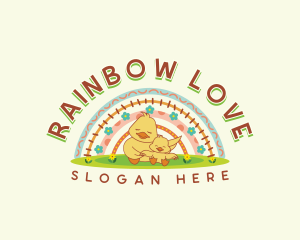 Children Rainbow Preschool logo design