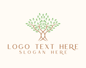 Leaf - Organic Wellness Tree logo design
