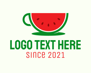 Watermelon Juice - Watermelon Drink Cup logo design