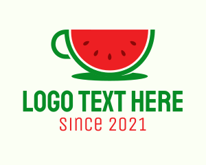 Healthy Drink - Watermelon Drink Cup logo design