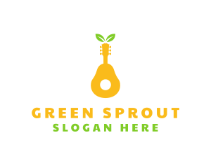Leaf Pear Guitar logo design