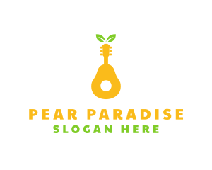 Leaf Pear Guitar logo design