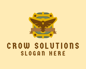 Crow - Medieval Crow Bird logo design