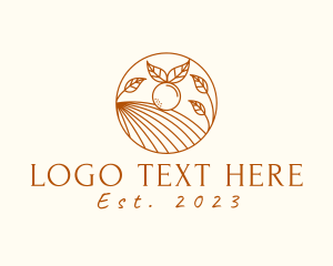 Healthy Food - Orange Farm Line Art logo design