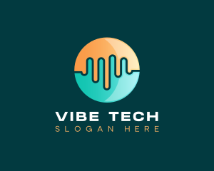 Vibrate - Clean Circle Wave logo design