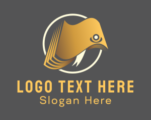Smart - Golden Book Circle Fish logo design