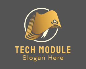 Module - Golden Book Circle Fish logo design
