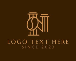 Coffee Farm - Gold Letter N Coffee logo design