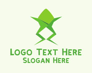 Origami - Frog Papercraft Animal logo design