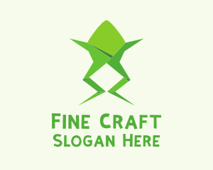 Frog Papercraft Animal  logo design