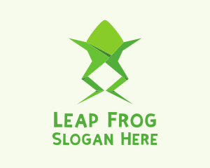 Frog Papercraft Animal  logo design