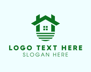 Green - House Construction Letter U logo design