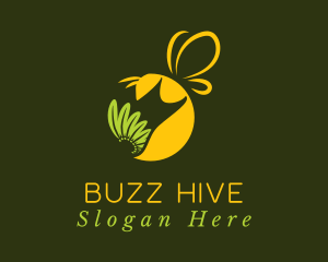 Natural Honeybee Flower logo design