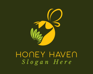 Natural Honeybee Flower logo design