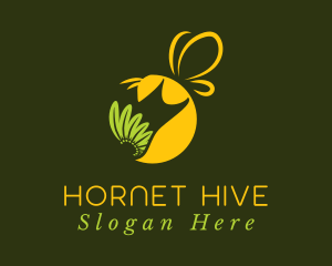 Natural Honeybee Flower logo design