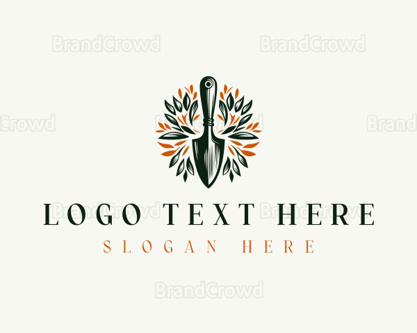 Leaf Trowel Gardening Logo