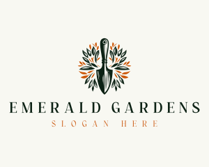 Leaf Trowel Gardening logo design