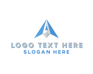 Paper Plane - Blue Arrow Aviation logo design