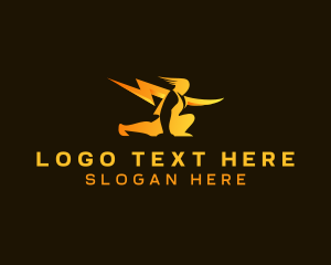 Express - Lightning Express Human logo design