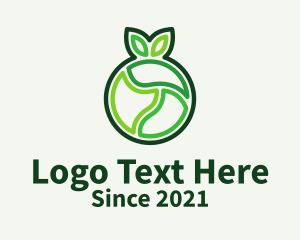 Smoothie - Green Outline Fruit logo design