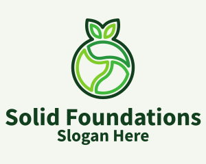Green Outline Fruit  Logo
