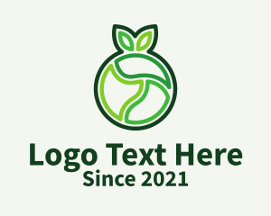 Fruit Stall - Green Outline Fruit logo design