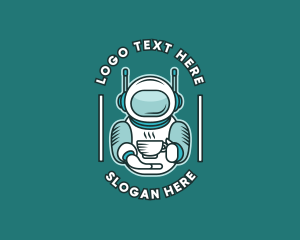 Astronaut - Spacesuit Coffee Cafe logo design