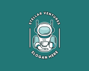 Cosmonaut - Spacesuit Coffee Cafe logo design