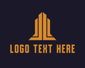 Land Developer - Tall Real Estate Building logo design