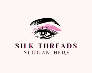 Eyelash Makeup Threading logo design