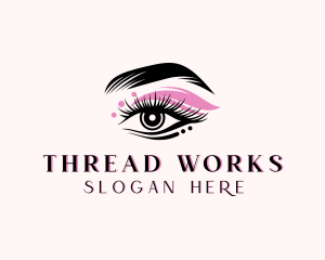 Eyelash Makeup Threading logo design