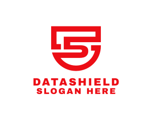 Security Shield Crest Number 5 Logo