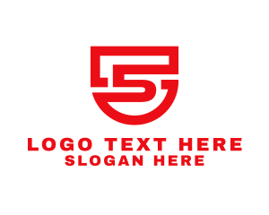 Safety - Security Shield Crest Number 5 logo design