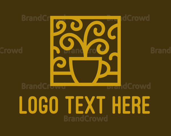 Gold Elegant Teacup Logo