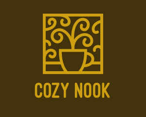 Nook - Gold Elegant Teacup logo design