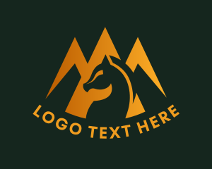 Camper - Mountain Adventure Horse logo design