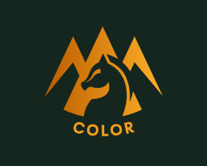 Campground - Mountain Adventure Horse logo design