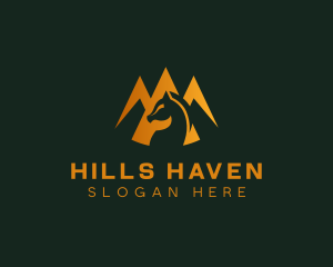 Mountain Adventure Horse  logo design