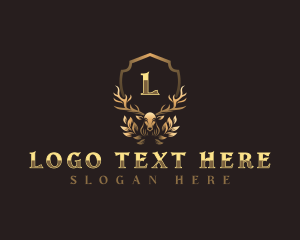 Badge - Antler Shield Deer logo design