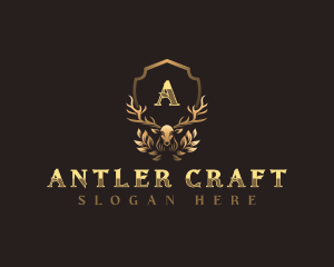 Antler Shield Deer logo design