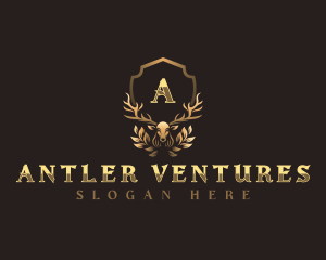 Antler Shield Deer logo design