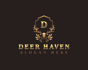 Antler Shield Deer logo design