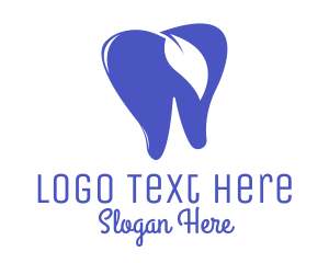 Eco Friendly - Blue Leaf Tooth logo design