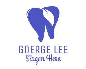 Leaf - Blue Leaf Tooth logo design