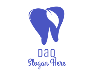 Odontology - Blue Leaf Tooth logo design
