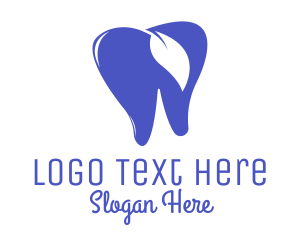 Dental - Blue Leaf Tooth logo design