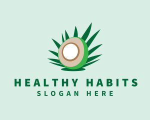 Healthy Coconut Fruit logo design