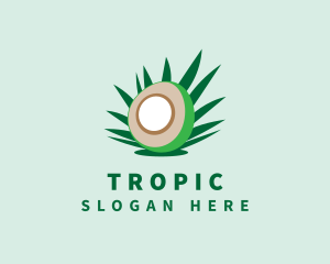 Healthy Coconut Fruit logo design